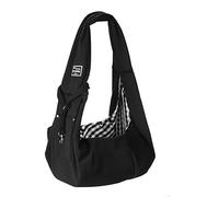 Bandolera para Perro Perrito Puppy Carrier Bag Cats Outdoor Travel Perro Bolso Hombro Algodón One Comfort Sling(Black)