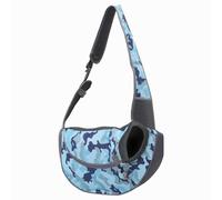 Bandolera para Perro Pet Port Porter Carrier Bags Cats Puppy Bolsos al Aire Libre Malla Oxford Bolso de un Solo Hombro Sling Delantera Viaje(Camouflage Blue,L)
