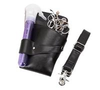 Bandolera Peluqueria Bolsa for tijeras de peluquería, funda cuero sintético for cinturón, bolsa for peluquero, kit herramientas for, ligera, con múltiples bolsillos(Noir)
