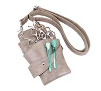 Bandolera Peluqueria Estuche for tijeras de peluquería, herramienta belleza PU for, pinzas for peine(Grey)