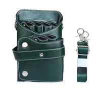 Bandolera Peluqueria Kit de peluquería piel sintética con correa cruzada, riñonera, bolsa for guardar tijeras y horquillas(Green)