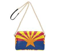 Bandolera pequeña con diseño de bandera del estado de Arizona, color azul y rojo, para mujer, de piel vegana, con cremallera, para viajes