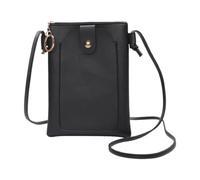 Bandolera Pequeña Mujer, Bolso de Teléfono Móvil para Mujer, Piel Sintética Suave, Bolso Bandolera para Mujer,con Se Puede Separar Los Hombros, Negro