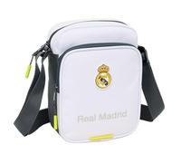 Bandolera pequeña Real Madrid 25/26 con Correa Ajustable y múltiples Bolsillos para Colegio y Ocio