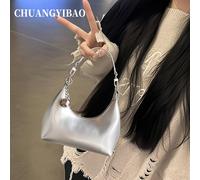 Bandolera plateada popular para mujer 2025, moda sencilla y lujosa de lujo, bolso cruzado de