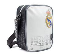 Bandolera R. Madrid Hala Madrid | Bolsa Deportiva Oficial para Hombre, Mujer y Niño | Estilo Casual con Escudo del Club | Tamaño Compacto 22x16x6 cm | Correa Ajustable y Cremalleras Resistentes