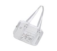 Bandolera transparente para mostrar alfileres, encantadoras bolsas de mensajeros con cordones en los hombros de estilo japonés, con ventana transparente, estilo casual, con cordones en los hombros