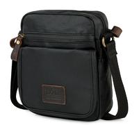 Lois - Bandoleras Hombre - Bolso Hombre Bandolera Ajustable - Bandolera Hombre Lona recubierta/Piel - Bolso Bandolera Hombre. Bolso de Hombre Pequeño., Negro