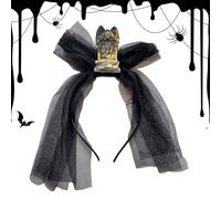 Bands De Pelo De Halloween - Aro De Pelo Gothic Tombstone, Casco De Traje De Miedo | Diadema De De Tela Hecho A Mano Para Niñas Masquerade Ball Party Cosplay Stage Performance Supplies