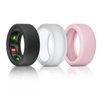 BandSmith Funda de silicona compatible con Oura Ring Protector, funda elástica para Oura Ring Gen 4/3 Working Out - Patente protegida (negro, transparente y rosa, S para 678910)