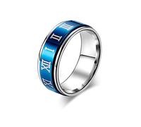 Banemi Anillos de compromiso, anillo inoxidable para hombre, acero inoxidable, números romanos, ideas de regalo de cumpleaños para novio, talla 10-30, Acero inoxidable, Sin gemas.