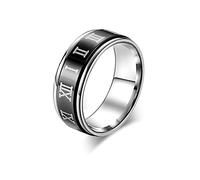 Banemi Anillos de compromiso, anillo inoxidable para hombre, acero inoxidable, números romanos, ideas de regalo de cumpleaños para novio, talla 10-30, Acero inoxidable, Sin gemas.