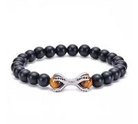 Banemi Pulseras de cuentas doradas para mujer, pulseras de cuentas pequeñas para mujer, cuentas ajustables, corona, pulpo, unisex, joyería para mujer, 17cmx8mm, Cristal, Ágata