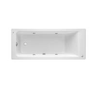 Bañera acrílica rectangular 150x70 cm con hidromasaje Basic y pies incluidos Roca