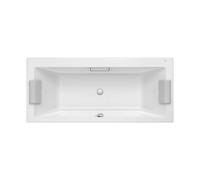 Bañera acrílica rectangular biplaza con hidromasaje 160x75x43 cm Roca