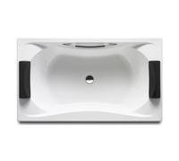 Bañera Acrílica Rectangular Biplaza Encastrada Roca BeCool 180x90 cm Blanca - Con faldón frontal / Sin hidromasaje