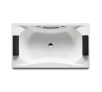 Bañera acrílica rectangular encastrada de 190x110x42 cm blanca Becool Biplaza ROCA - Total Premium / Sin faldón