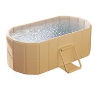 Bañera aislada portátil de 120 cm, bañera de hielo engrosada de 5 capas para atletas, bañera sin inflación para ducha, bañera de hidromasaje, baños en casa y al aire libre (sin cubierta) (amarillo)
