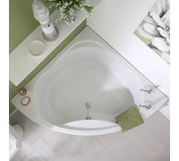 Bañera Angular Acrílica 135x135cm con Faldón Bañera Rectangular Moderna de Esquina Angular Blanca Compacta