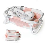 Bañera Bebe Plegable Adaptador Bebé Bañeras Bebes Patas Ducha Reductor Niños Hamaca Soporte Portatil Banheira Plegables Recien Nacido 0 3 Años Almohada Viaje Antideslizante Plastico Espacios Rosado