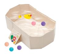 Bañera Bebe Plegable, Bañera Twistshake con 1 Cepillo de Baño, 4 Patos, Lavabo de ducha portátil, Bañera de Ducha Portátil Integrada para Bebés para Niños de 0 a 8 Años (White)