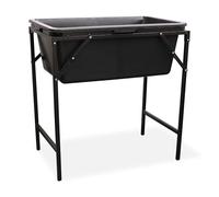 Bañera Bortaberg con soporte metálico plegable, válvula de drenaje incluida para perros y gatos, piscina portátil para mascotas con grifo, piscina de plástico para perros, 4 tamaños (90L; 78x48x31[cm