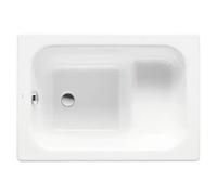 Bañera Contesa con escalón (100 x 70 cm, Acero esmaltado, Blanco)