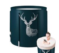Bañera - Cubo de baño portátil | Bañera plegable no inflamable | Caña para la ducha para relajarse | Plegable ligera para adultos, establo de ducha, remojo, spa, B