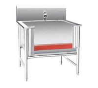 Bañera de Acero Inoxidable para Mascota,Estación de baño para Perros,Bañera Peluquería Canina,bañera Profesional de Acero Inoxidable,Bañera para Perros,con Ducha Pet Bath Tub Dog Grooming(80cm/31in,De