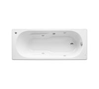 Bañera Rectangular Acrílica Roca Genova con Hidromasaje Basic 150x70 cm Blanca - Ninguno / Sin válvula