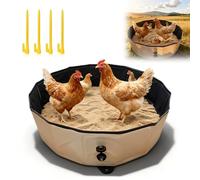 Bañera de arena para pollos, 80 × 20 cm, plegable, para pollos, baño de arena ajustable, bañera de arena para pollos, bañera de arena con 4 anclajes de tierra, baño de arena para gallinero, accesorios