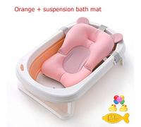 Bañera De Bebé Bañera Plegable Para Bebé Recién Nacido Niño Recién Nacido Puede Sentarse Acostado En Casa Barril Grande Suministros Para Niños (Naranja2)