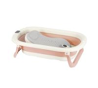 Bañera de bebé plegable con tumbona de baño para bebe y termómetro integrado - Bañera infantil con asiento de baño para bebe - Bañera de bebe - 0 a 24 meses (rosa, 43 x 71 x 18,5 cm)