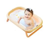 Bañera de bebé plegable, cuenca de lavado plegable para bebés, Dibujos animados de ducha de silicona, Herramienta de ducha, suministros para bebés, aislamiento de calor de doble capa sensible a la tem