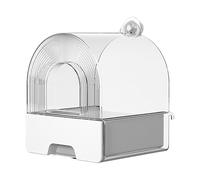 Bañera de ducha para loro - Cajón de baño para canarios para mascotas | Accesorio de jaula de pájaros, cuenco de bañera transparente para periquitos, canarios, periquitos