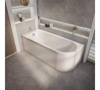Bañera de Esquina Moderna con Sección Interna Oval - 1700mm x 725mm - Versión Izquierda - Otterton
