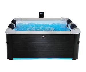 Bañera de hidromasaje 6 plazas gris antracita con LED y accesorios -128 jets - Ancho 160 x Prof. 160 x Alt. 65 cm - NAPUKA de MSPA