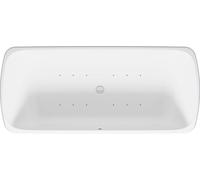 Bañera de hidromasaje Collection One de Duravit, exenta, 2 inclinaciones hacia atrás, revestimiento sin juntas, juego de desagüe y rebosadero en blanco, sistema de aire, 1800x800mm, 760911000AS0000