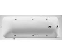 Bañera de hidromasaje Duravit D-Code, 1700x700mm, 1 respaldo inclinado, Jet Project, rectangular, extremo del pie de desagüe, blanco brillante, 760098000JP1000