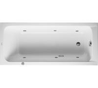 Bañera de hidromasaje Duravit D-Code, 1700x750mm, 1 respaldo inclinado, Jet Project, rectangular, extremo del pie de desagüe, blanco brillante, 760100000JP1000