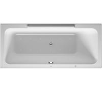 bañera de hidromasaje Duravit DuraStyle 1700x750mm, versión empotrada o para revestimiento de bañera, 1 respaldo inclinado a la derecha, marco, desagüe y rebosadero, Combi P, 760297000CP1000