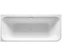 Bañera de hidromasaje Duravit Happy D.2, esquina izquierda, 2 inclinaciones posteriores, revestimiento acrílico moldeado, juego de desagüe y rebosadero, Combi-System E, 1800x800mm, 760316000CE1000