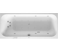 Bañera de hidromasaje Duravit Happy D.2, versión empotrada, 1 respaldo inclinado a la izquierda, bastidor, juego de desagüe y rebosadero, Combi-System P, 1700x750mm, 760312000CP1000