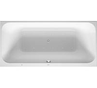 Bañera de hidromasaje Duravit Happy D.2, versión empotrada, 2 respaldos inclinados, marco, juego de desagüe y rebosadero, sistema de aire, 1900x900mm, 760315000AS0000