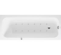 Bañera de hidromasaje Duravit Quatego, versión empotrada, 1 respaldo inclinado, marco, juego de desagüe y rebosadero, sistema de aire, 1700x700mm, 760611000AS0000