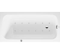 Bañera de hidromasaje Duravit Quatego, versión empotrada, 1 respaldo inclinado, marco, juego de desagüe y rebosadero, sistema de aire, 1500x750mm, 760609000AS0000