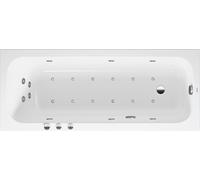 Bañera de hidromasaje Duravit Quatego, versión empotrada, 1 respaldo inclinado, marco, juego de desagüe y rebosadero, Combi-System P, 1700x700mm, 760611000CP1000