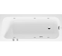 Bañera de hidromasaje Duravit Quatego, versión empotrada, 1 respaldo inclinado, marco, juego de desagüe y rebosadero, sistema de chorro, 1600x700mm, 760610000JS1000