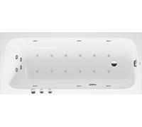 Bañera de hidromasaje Duravit Quatego, versión empotrada, 1 respaldo inclinado, marco, juego de desagüe y rebosadero, Combi-System P, 1700x750mm, 760612000CP1000