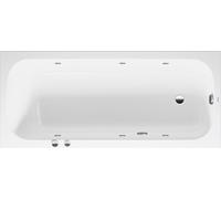 Bañera de hidromasaje Duravit Quatego, versión empotrada, 1 respaldo inclinado, marco, juego de desagüe y rebosadero, sistema de chorro, 1800x800mm, 760613000JS1000